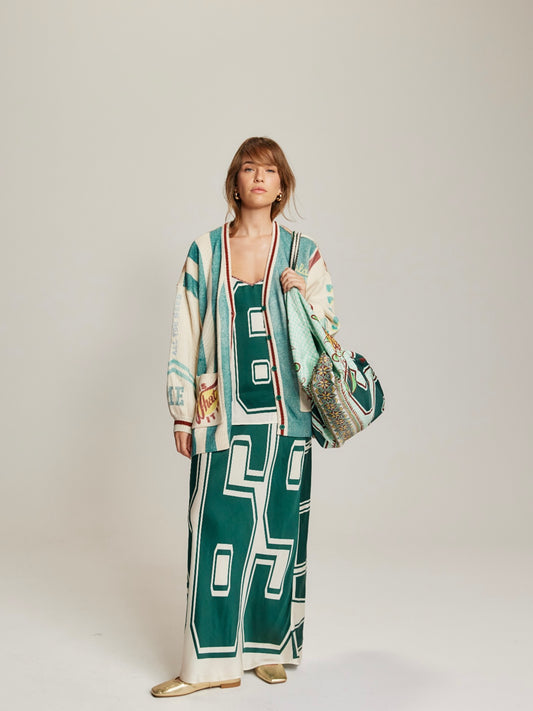 Me369 Liv Long Cardigan- Sporty Jade