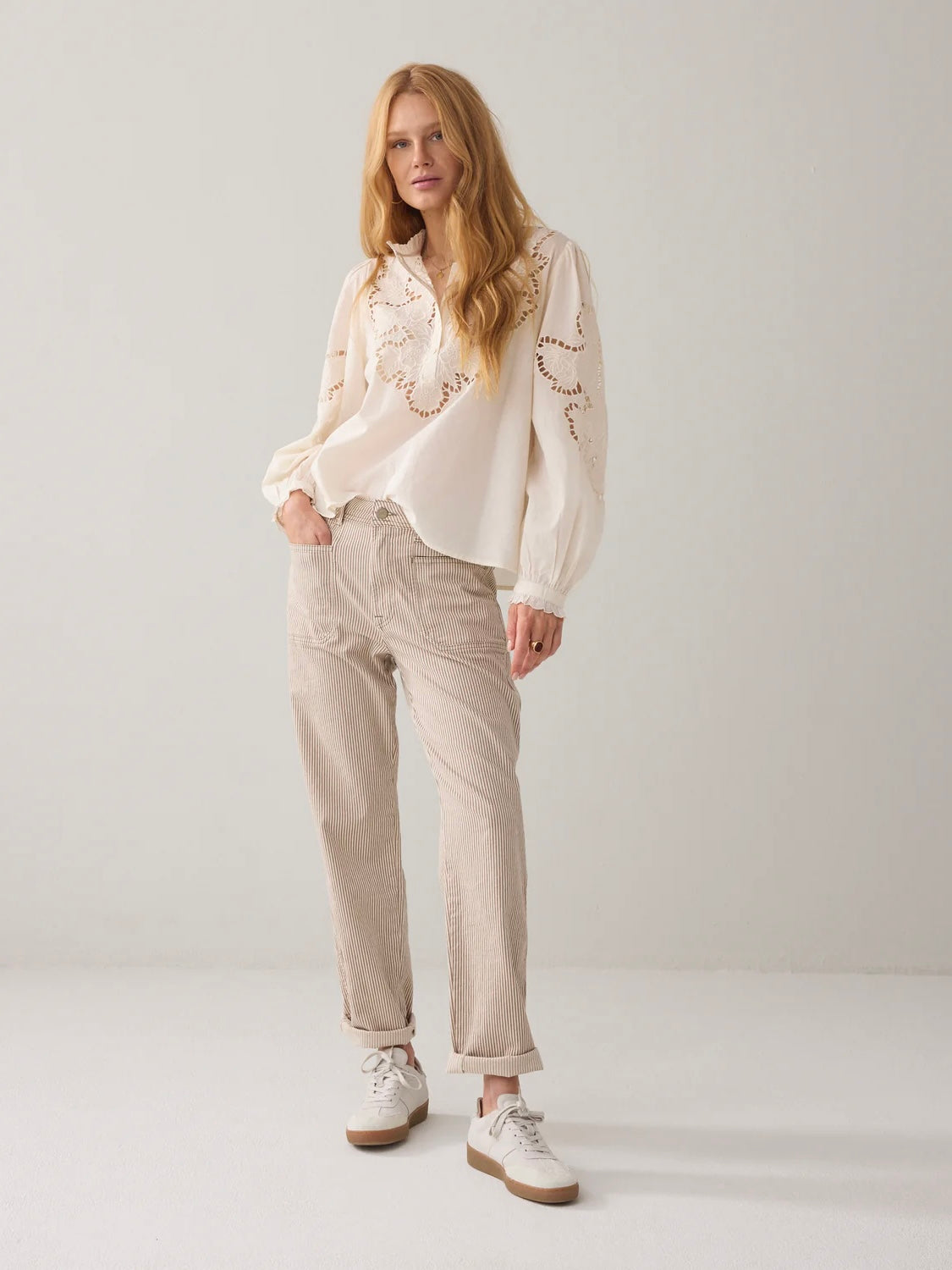 Summum Embroidered Cotton Blouse