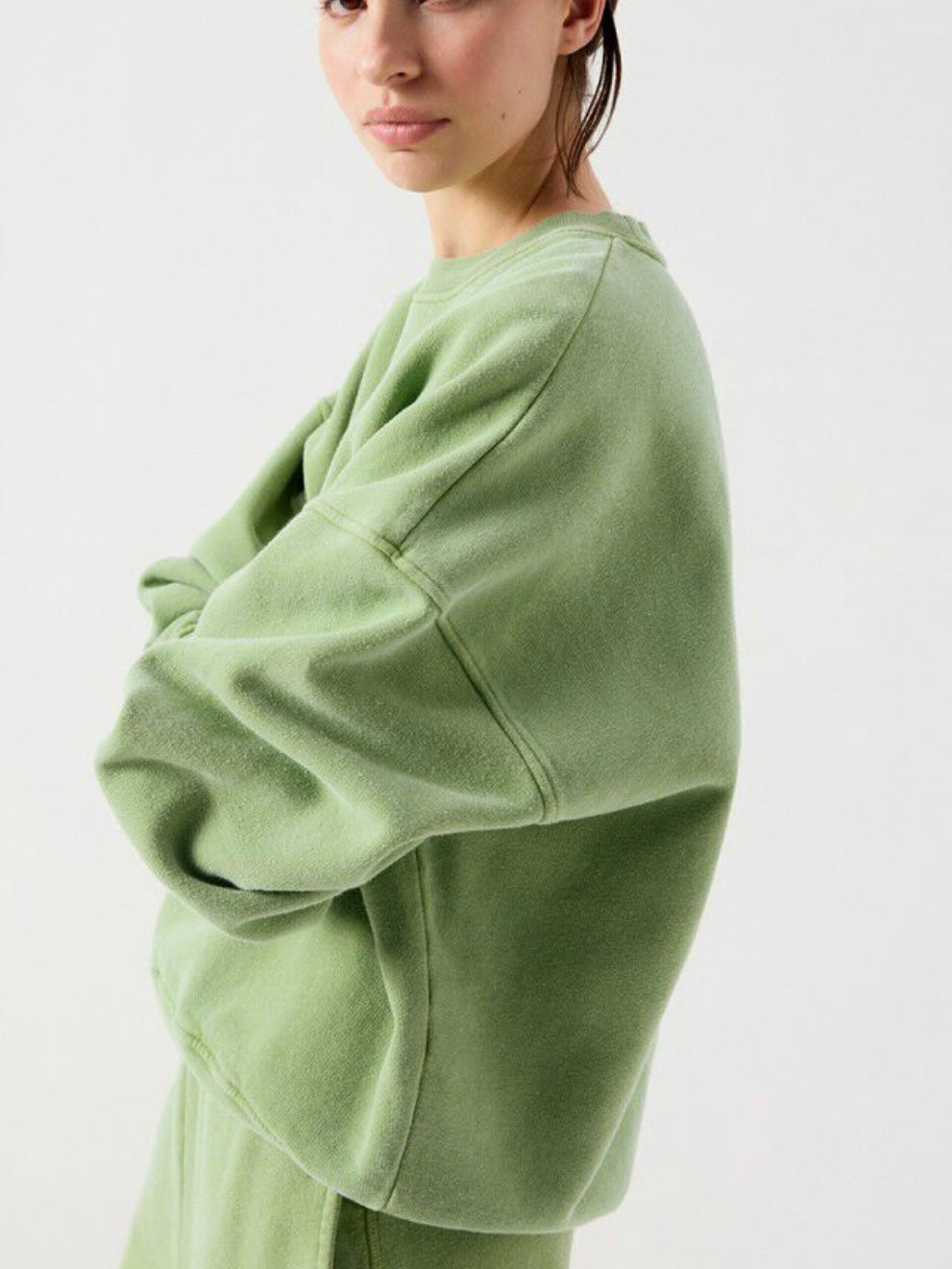 American Vintage Plizzy Sweatshirt-Vintage Lemongrass