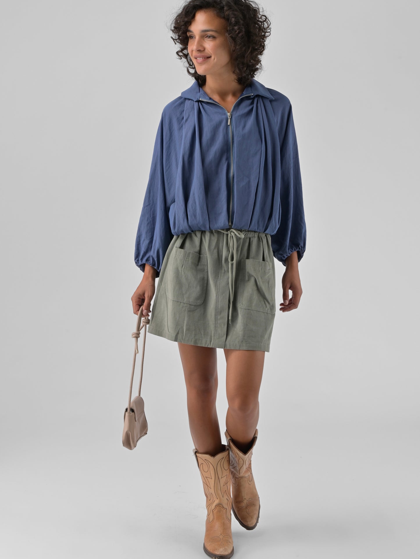 Orfeo Romane Cropped Blue Jacket