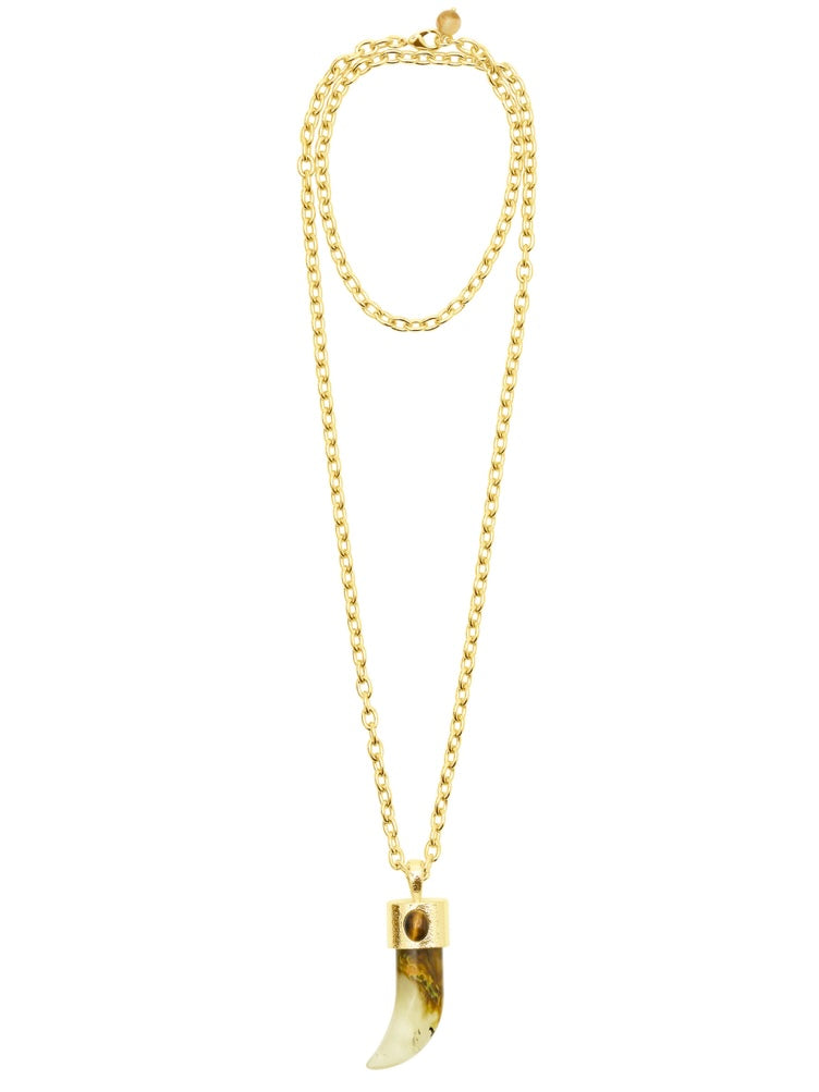 Talis Chains Shark Tooth Pendant Necklace-Watermelon Skin