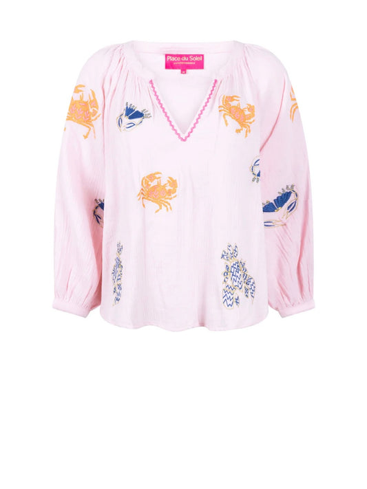 Place du Soleil Pink Crab Blouse