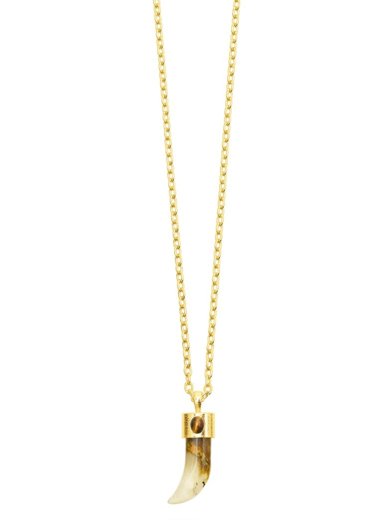 Talis Chains Shark Tooth Pendant Necklace-Watermelon Skin