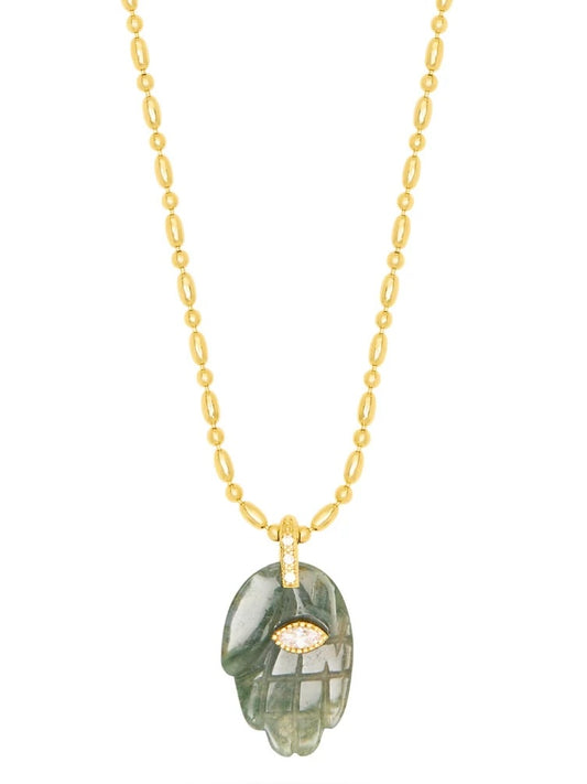 Talis Chains Protective Hand Pendant-Indian Agate