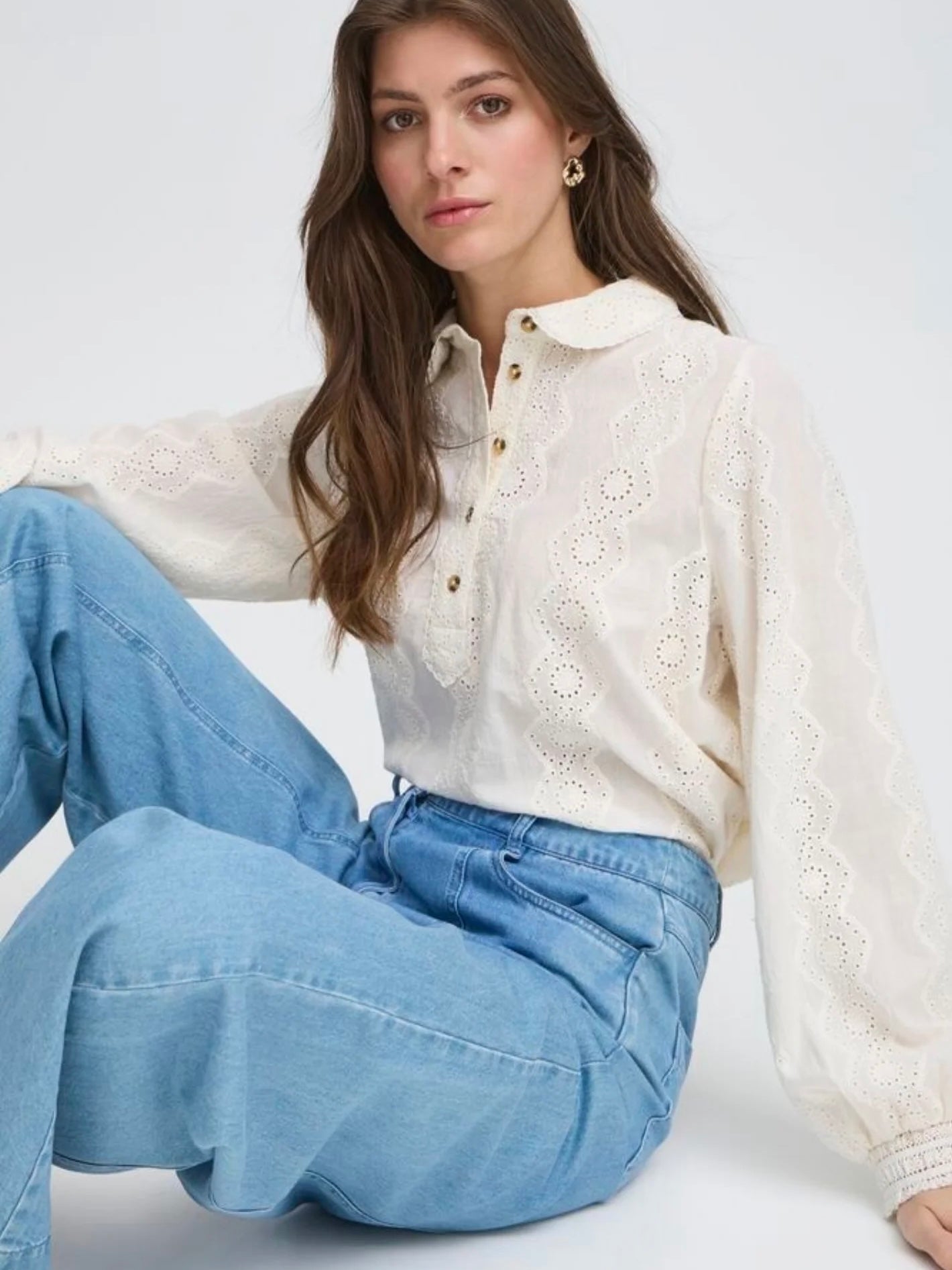 Atelier Rêve Irlauren Cotton Blouse-Birch