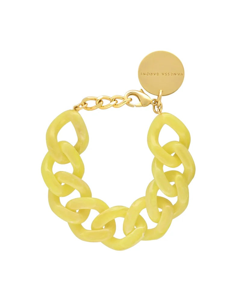 Vanessa Baroni Flat Chain Bracelet Lemon Marble