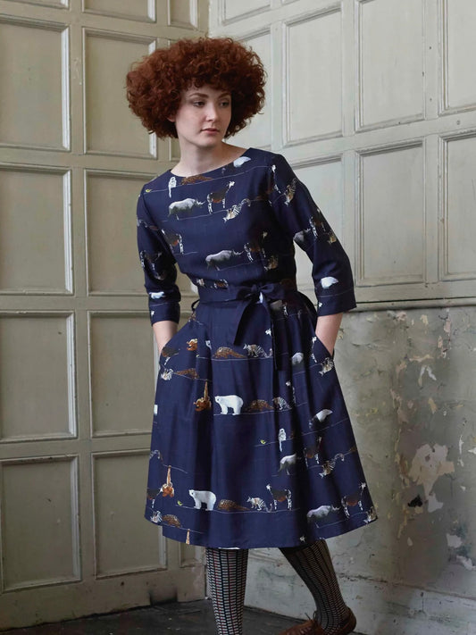 Palava Beatrice Dress Navy Endangered Animals