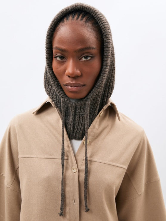 Humility Knitted Hood- Taupe