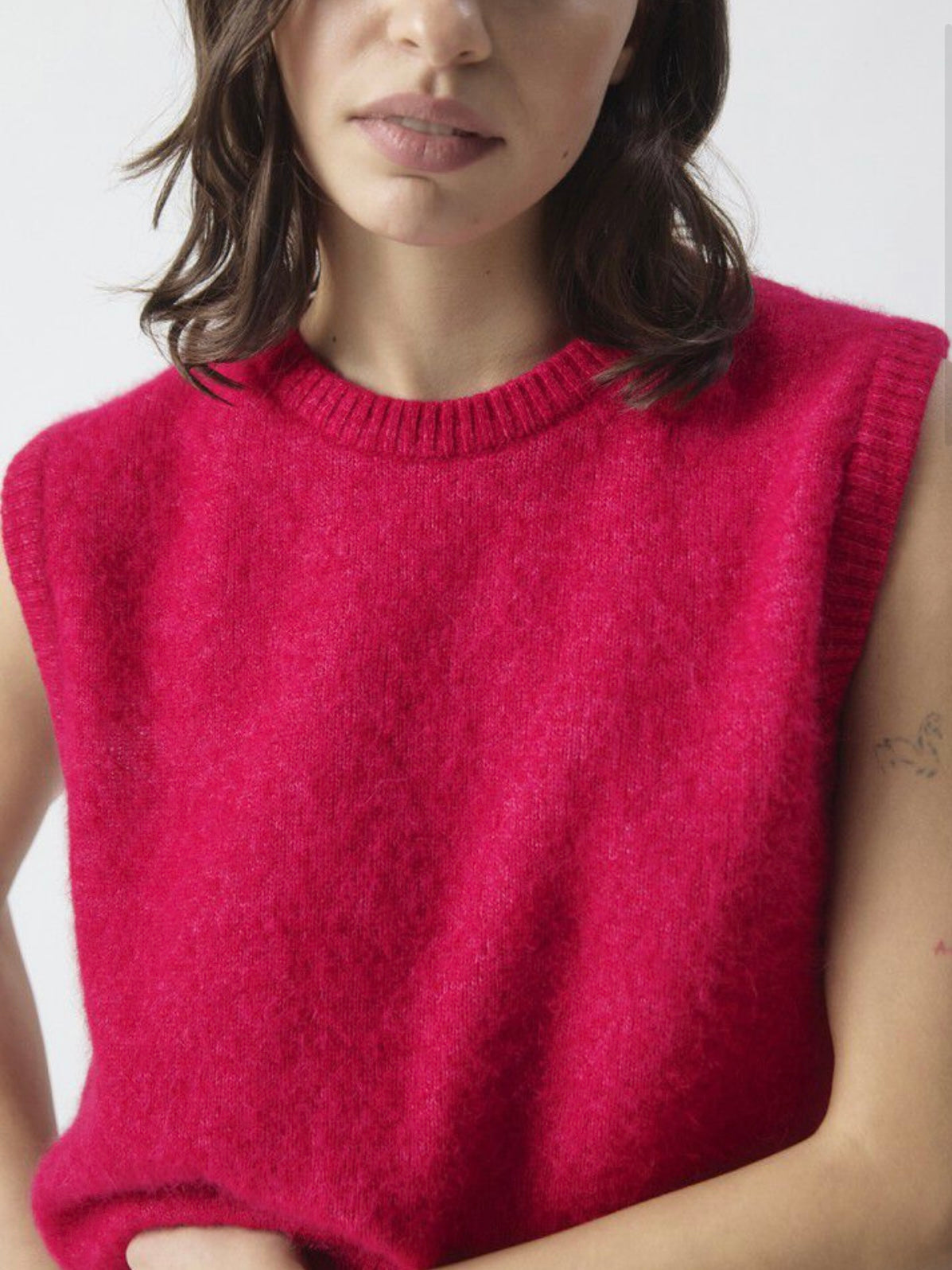 American Vintage Vitow Sleeveless Jumper- Magenta Melange