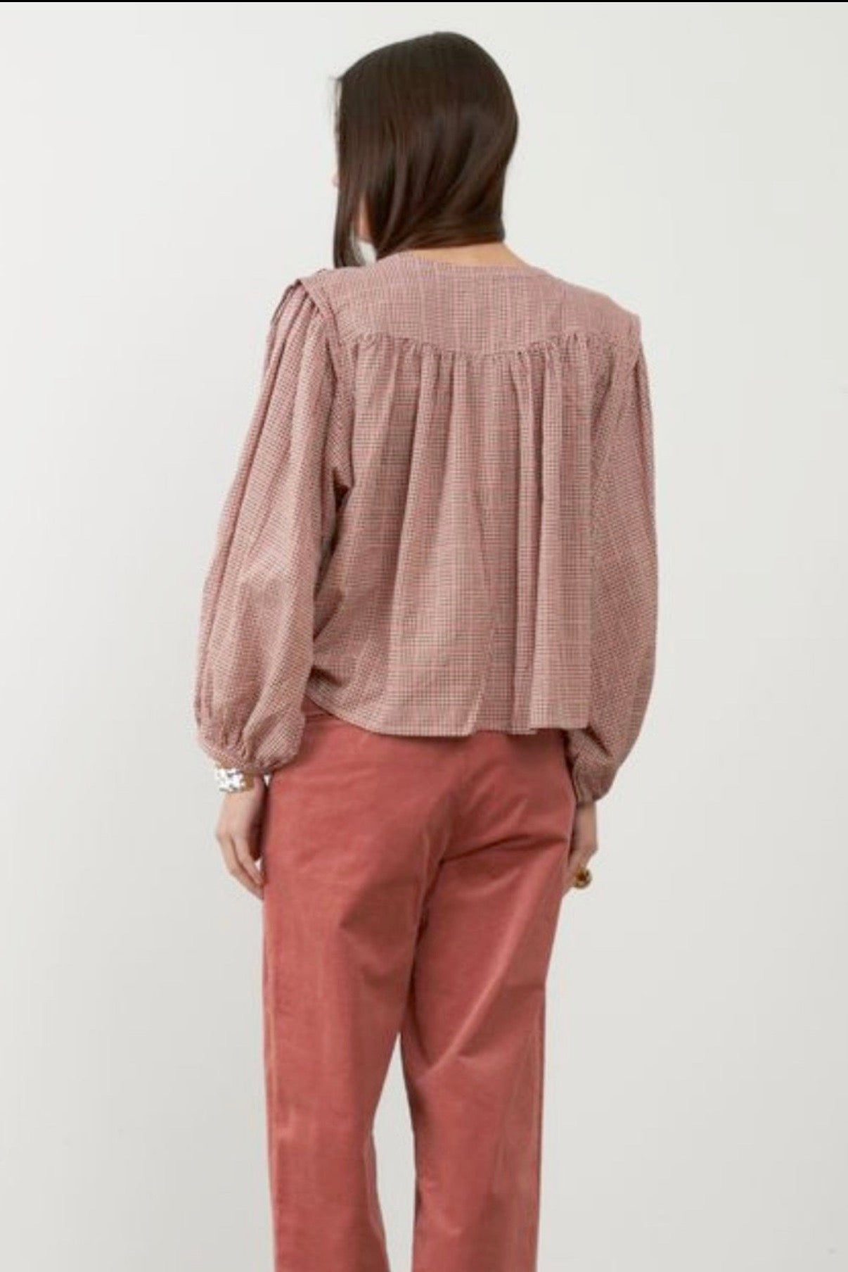 Orfeo Janet Checked Blouse- Carreaux Roses