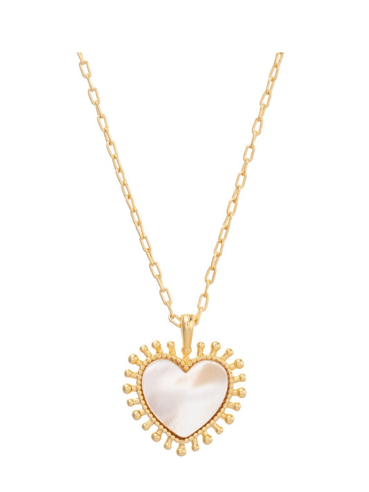 Talis Chains Mini Heart Pendant Necklace -Mother of Pearl