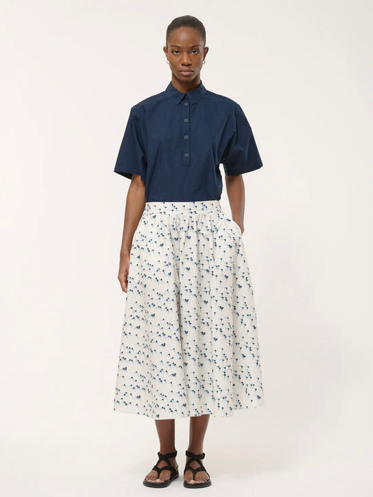 Humility Printed Cotton Poplin midi Skirt