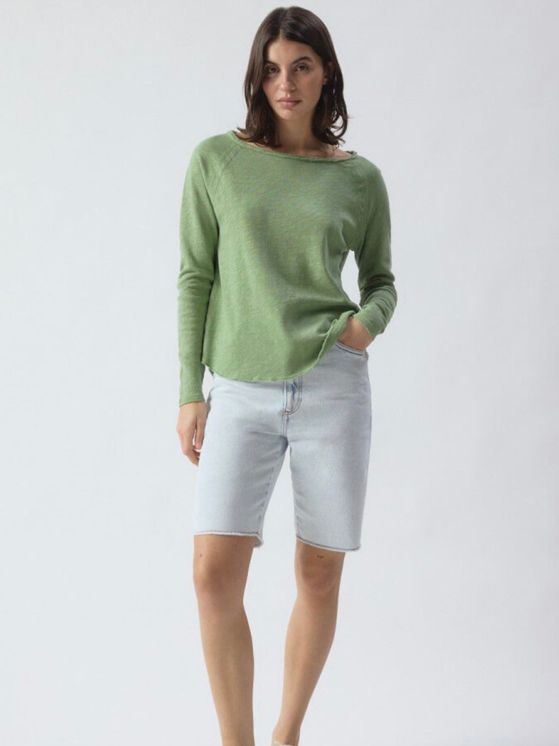 American Vintage Sonoma long sleeve top-Vintage Lemongrass