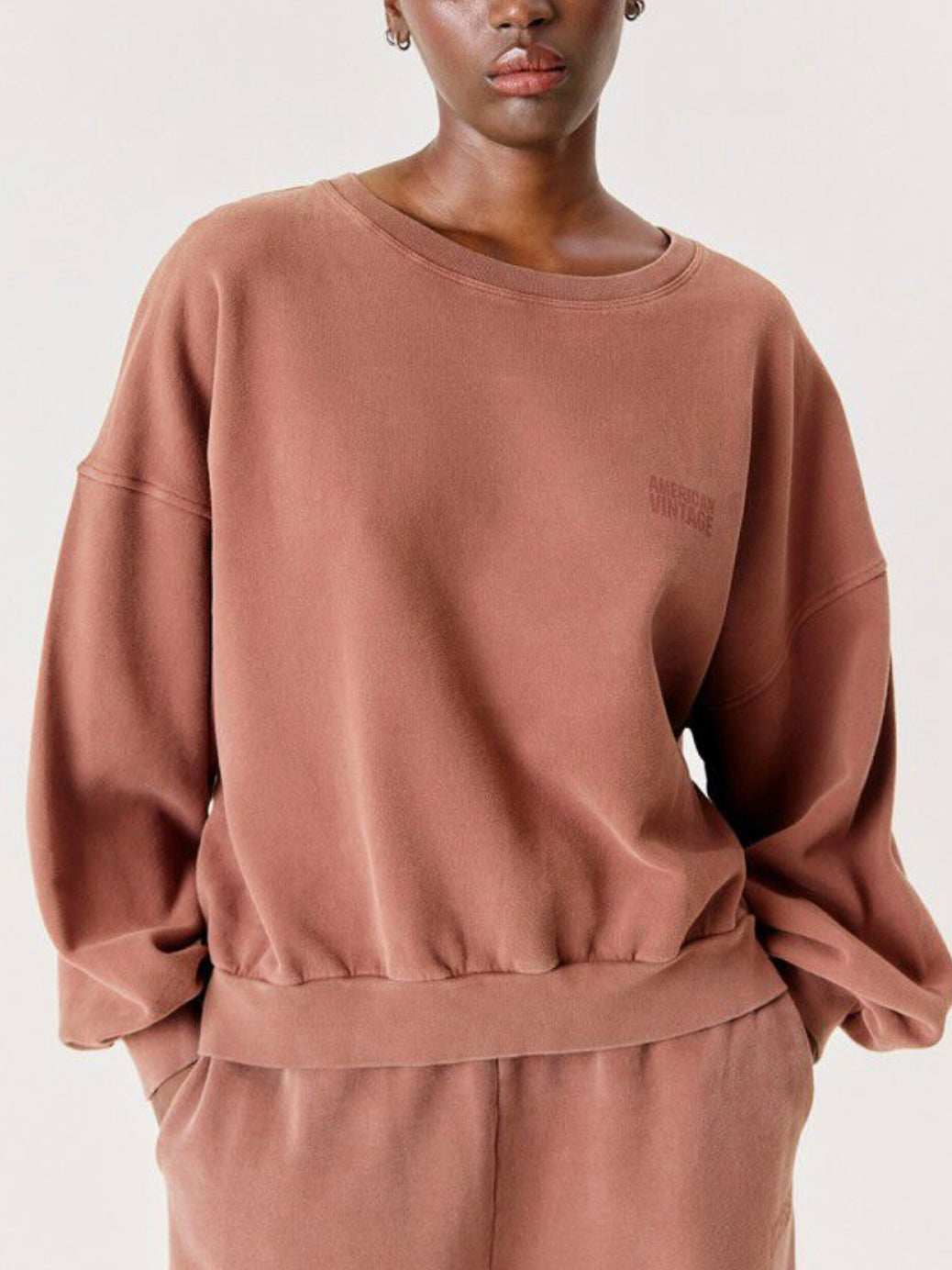American Vintage Jitnay Sweatshirt-Vintage Walnut