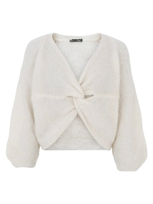 Black Colour Bjoerk Reversible Cross over Jumper-Off White