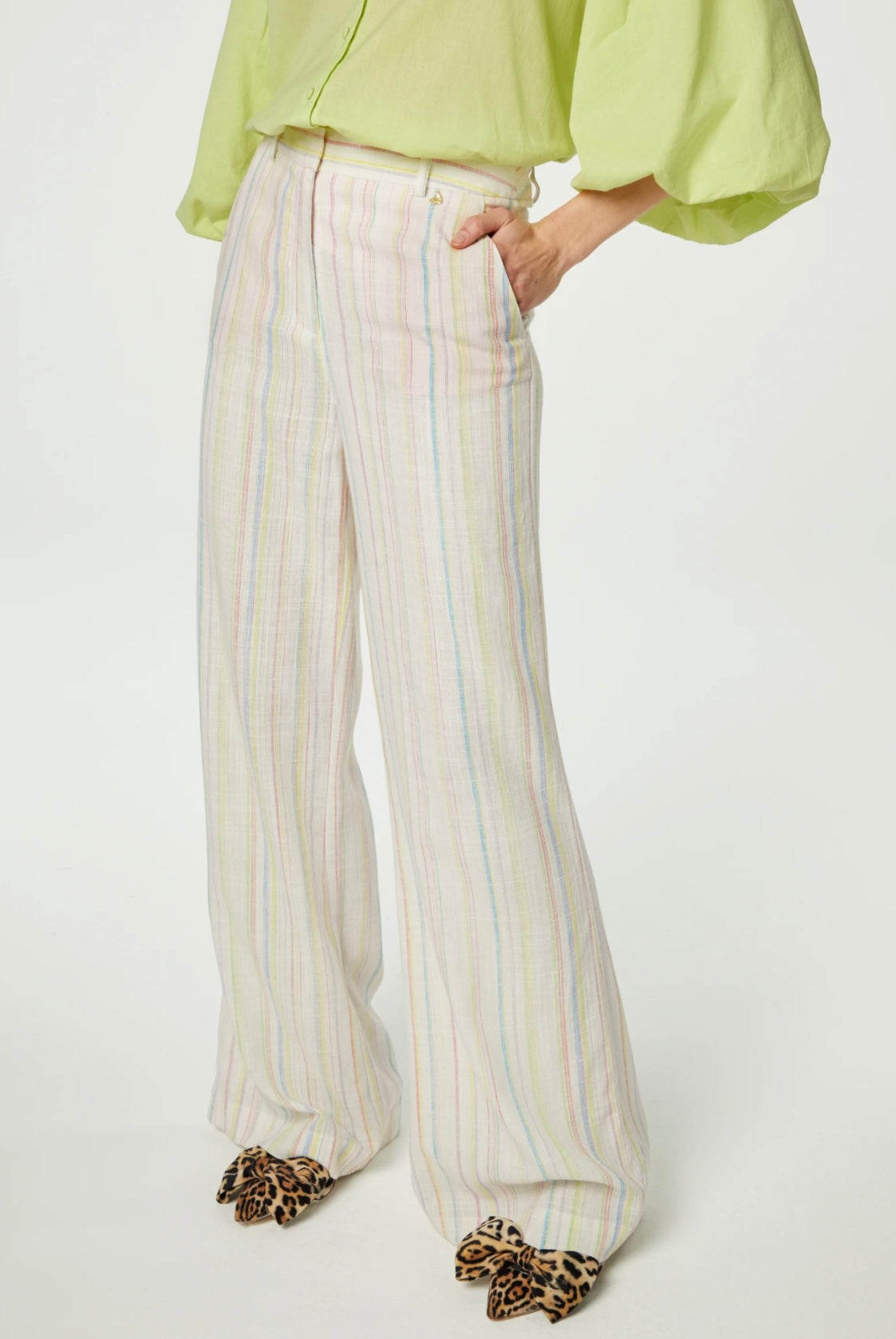 Fabienne Chapot Remi Striped Trousers Lime Light