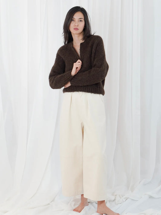 TWNS Maevane Zip Up Cardigan-Chocolate