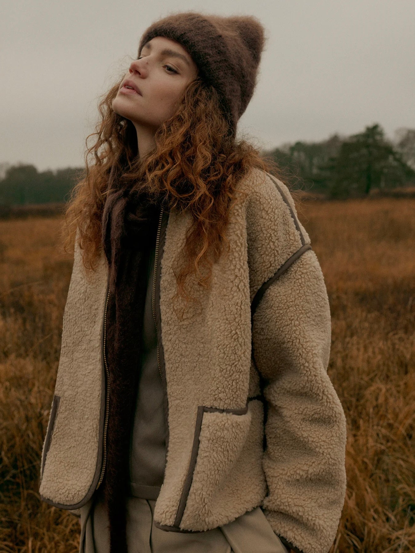 Summum Reversible Teddy Jacket-Cream