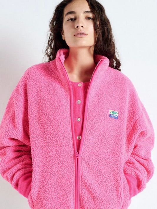 American Vintage Hoktown Fleece Jacket - Pink Melange