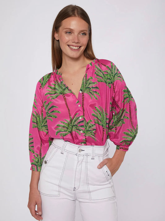 Vilagallo Shirt Mabel Pink Palm Tree