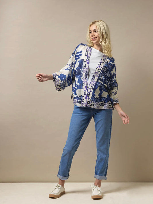 One Hundred Stars Giant Willow Blue Kimono