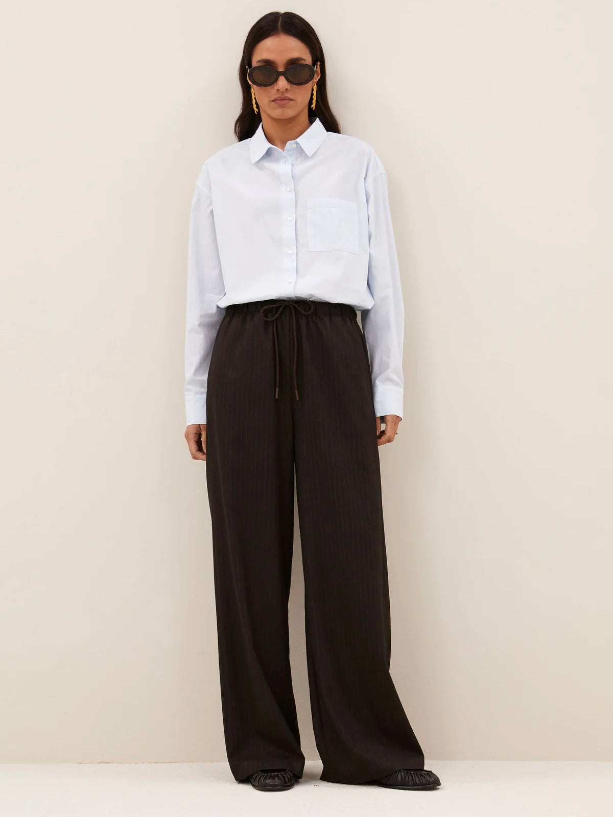 by_bay Pelle Pinstripe Pants-Brown