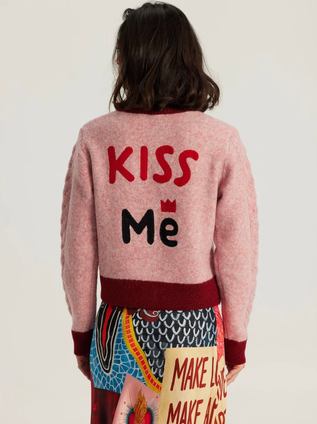 Me369 Sofi Cable Knit Cardigan-Pink