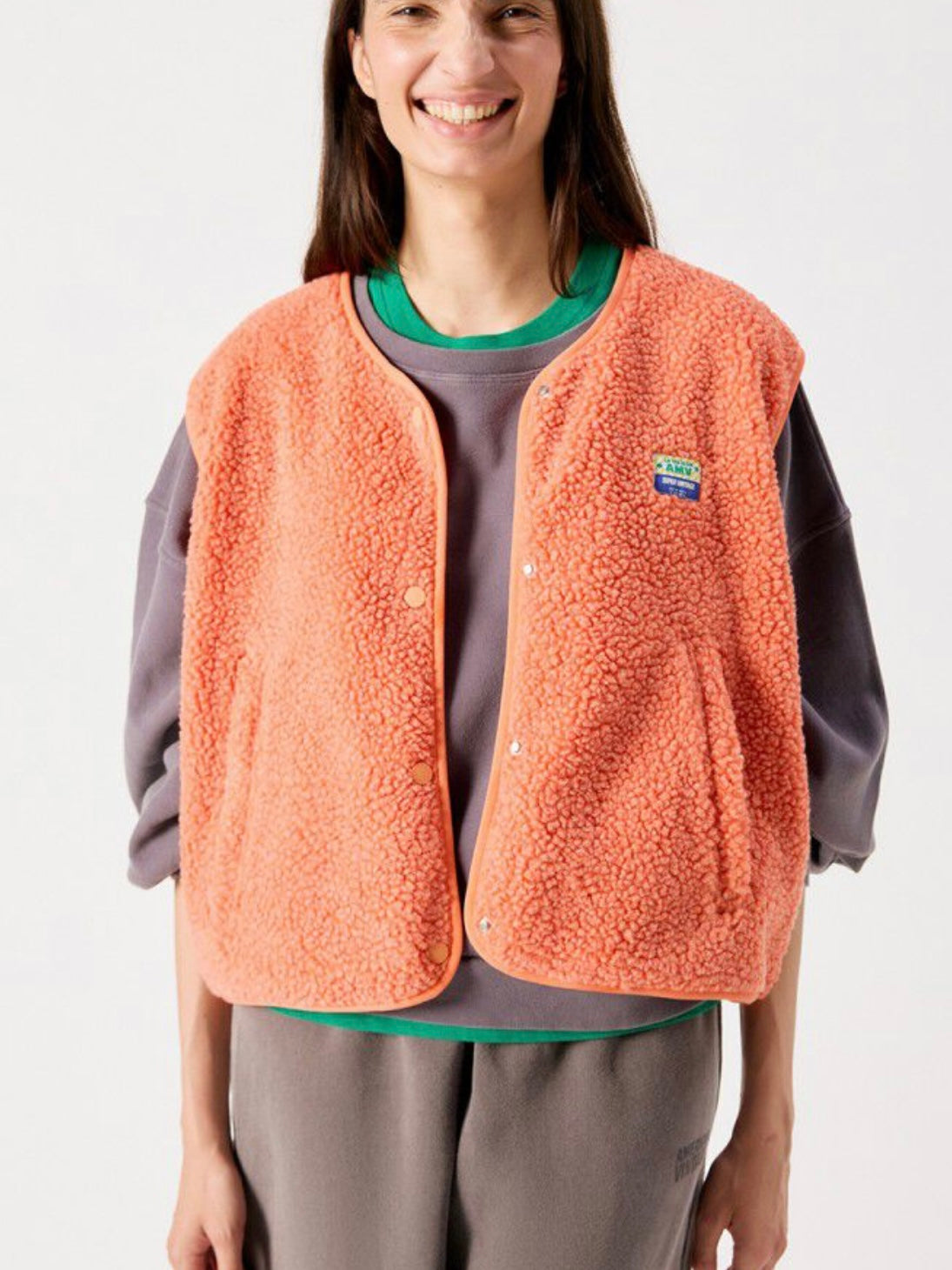 American Vintage Hoktown Fleece Gilet-Sunset Melange