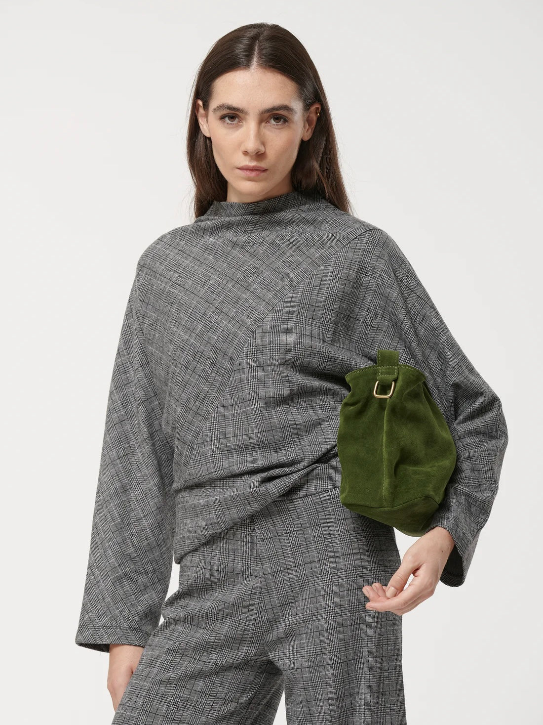 Humility Grey Checked Top