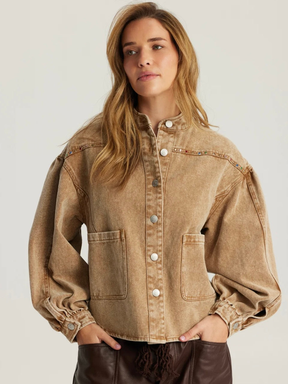 Me369 Roux Drill Rivets Jacket-Mustard