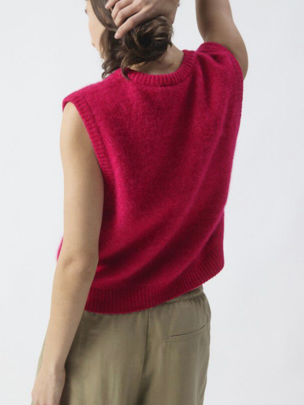 American Vintage Vitow Sleeveless Jumper- Magenta Melange