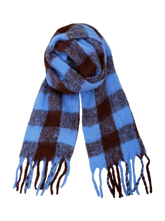 Black Colour North Soft Winter Scarf-Blue/Mocca