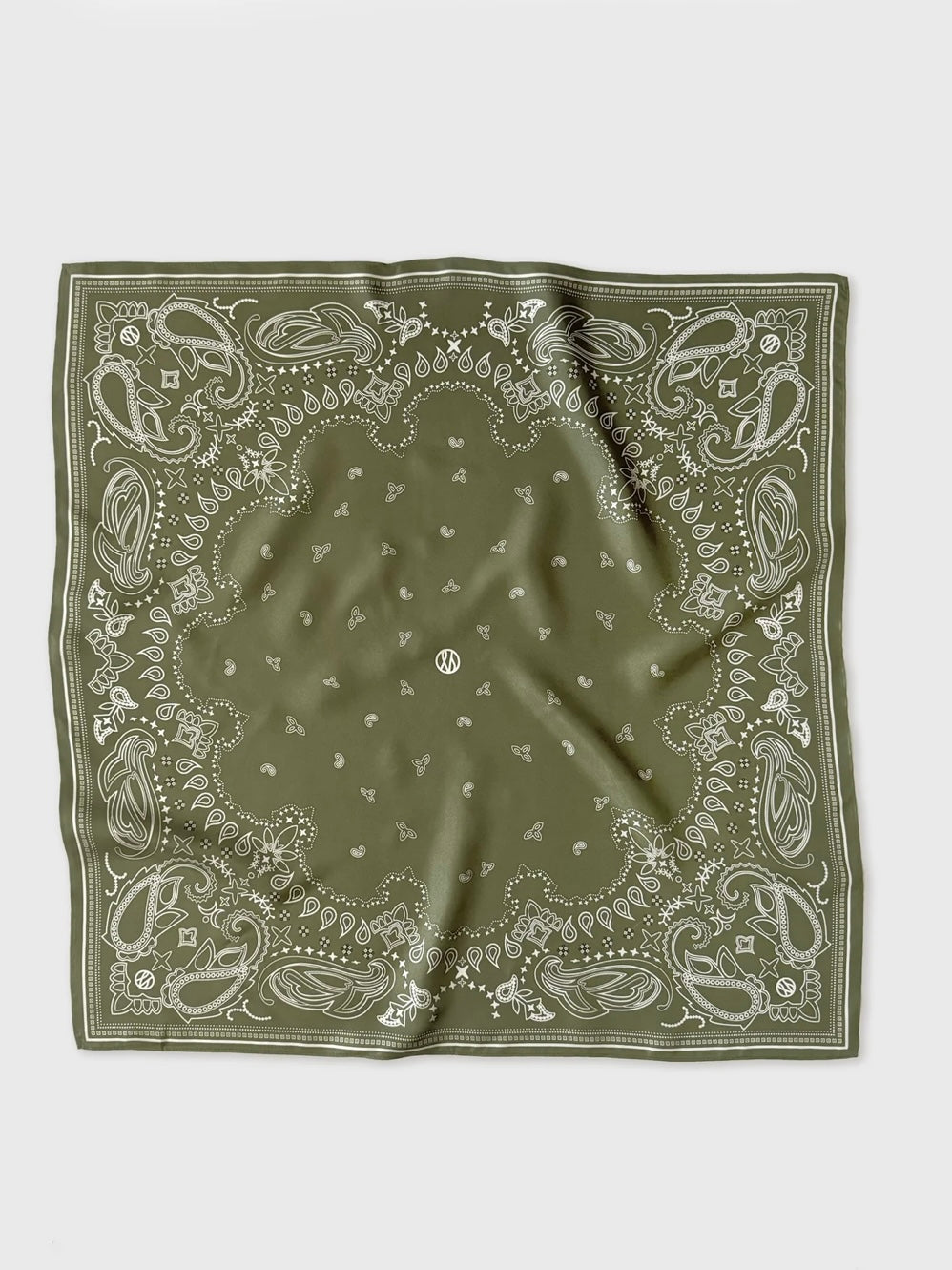 Le Scarf Paisley Scarf Olive Green 65cm