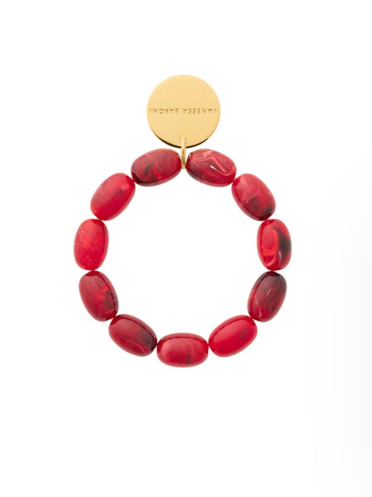 Vanessa Baroni Olive Flex Bracelet Red Marble