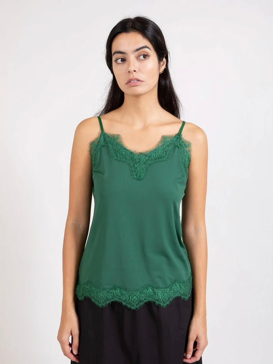 CC Heart Rosie Lace Top Dark Green