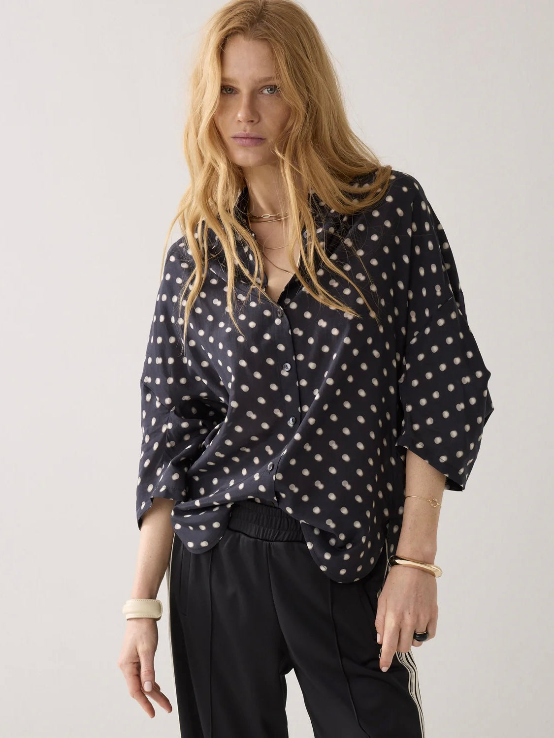 Summum Blouse with Dots-Black