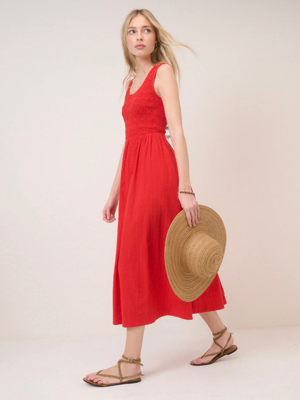 Nobody's Child Kinsley Red Sleeveless Midi Dress