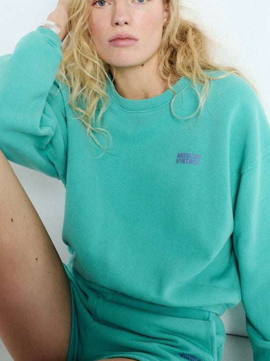 American Vintage Izubird Sweatshirt-Vintage Aqua Green