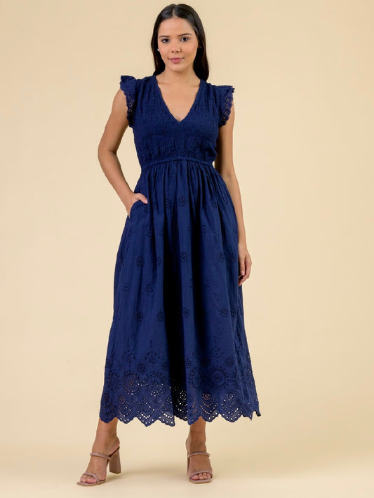 Handprint Dream Apparel Aegean Dress-Navy