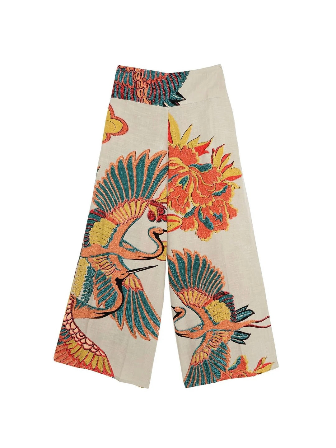 One Hundred Stars Crane Stone Palazzo Pants