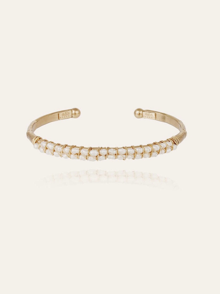 Gas Bijoux Lyre Bangle-White Mother of Pearl