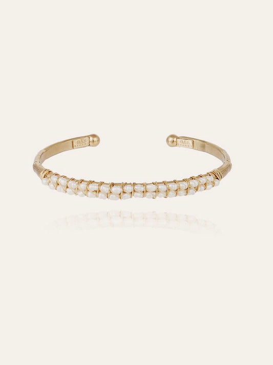 Gas Bijoux Lyre Bangle-White Mother of Pearl