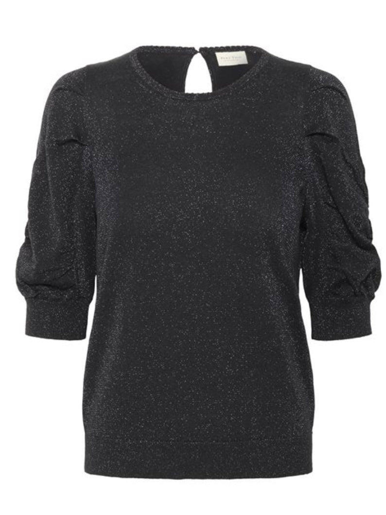 Part Two Varaia Short Sleeve Jumper -Navy Sparkle