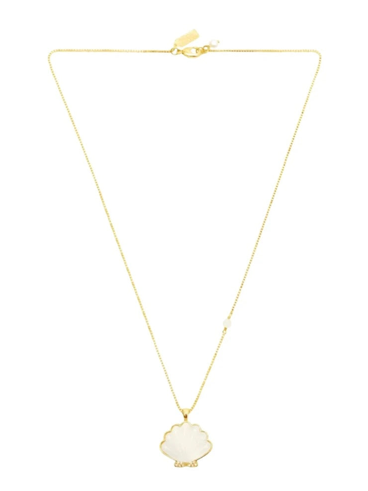 Talis Chains Shell Pendant Necklace-White Jade