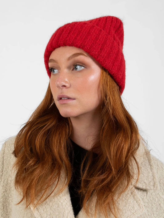 CC Heart Kyla Rib Beanie Hat Red