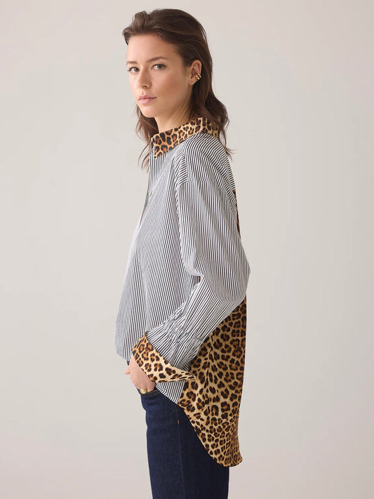 Summum Animal Print Stripe Blouse