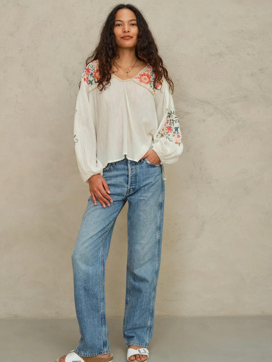 M.A.B.E Loren Embroidered Top