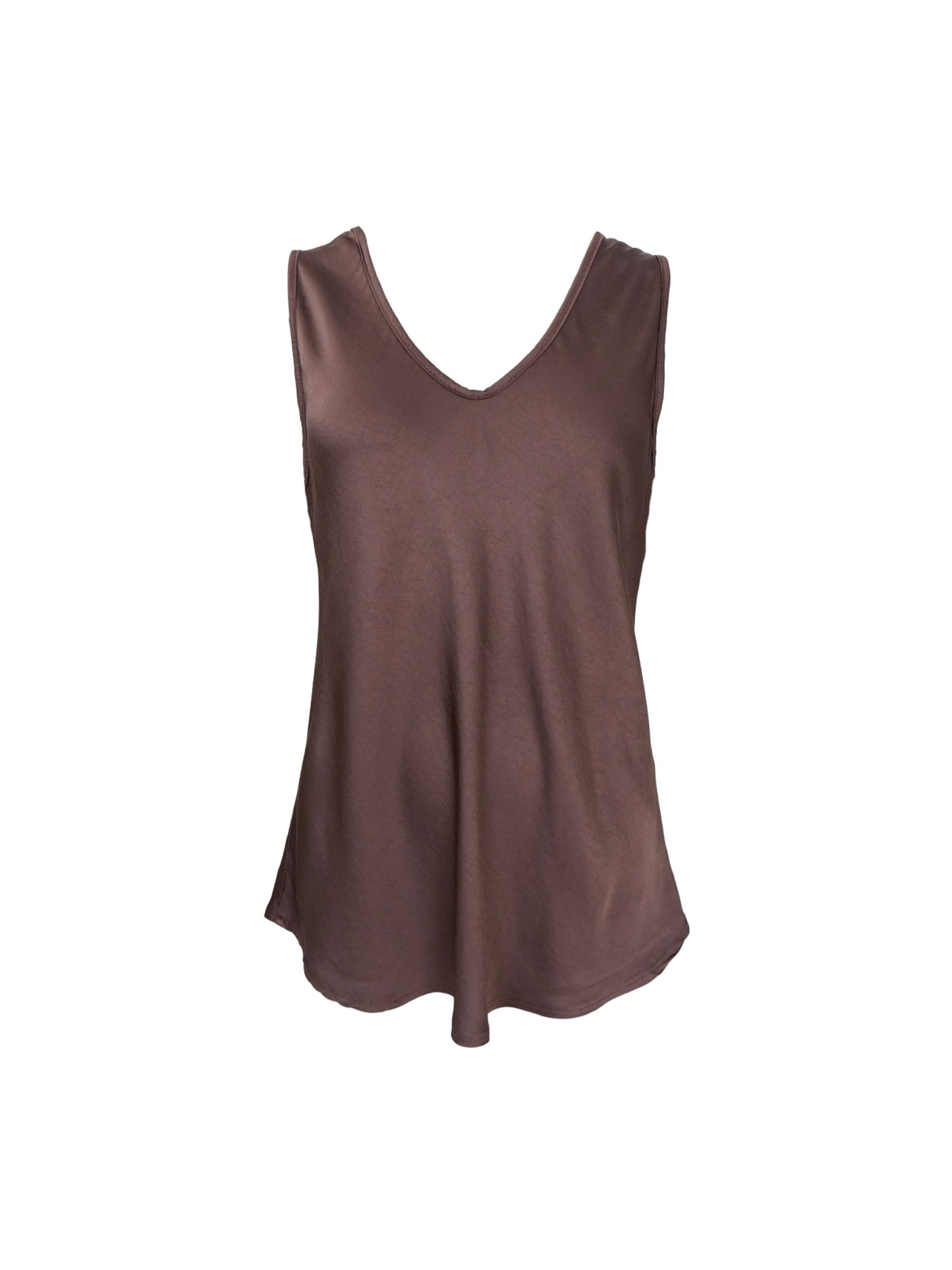 Black Colour Mabel Double V Neck Top- coffee