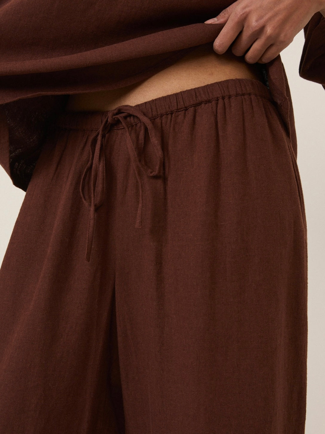 Nobody's Child Brown Linen Blend Trousers