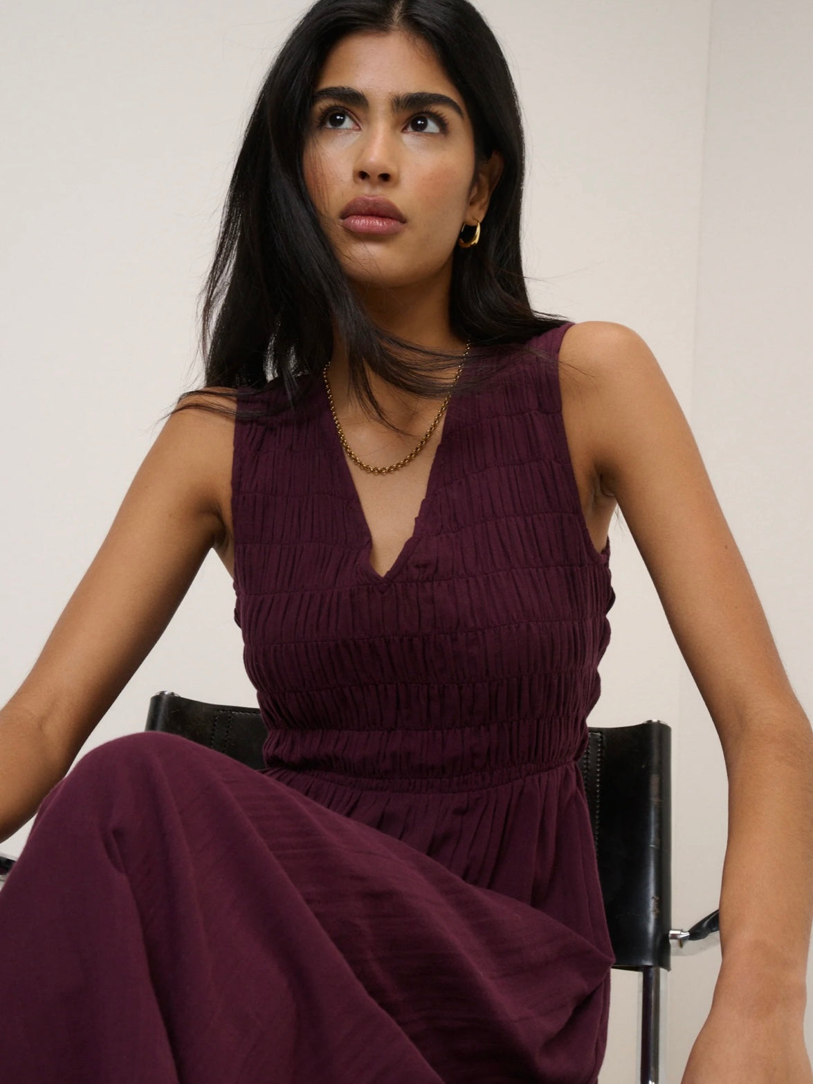 Nobody's Child Petite Sleeveless Audrey Midi Dress Plum